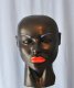 Black Cindy Female Hood Foam Latex Mask / red lips