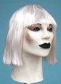 Honka White Gothic Hood Foam Latex Mask with Black lips