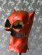 Metalic Red Meow Hood Foam Latex Mask