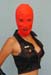 Galexina Red Metallic Female Space Queen Latex Mask